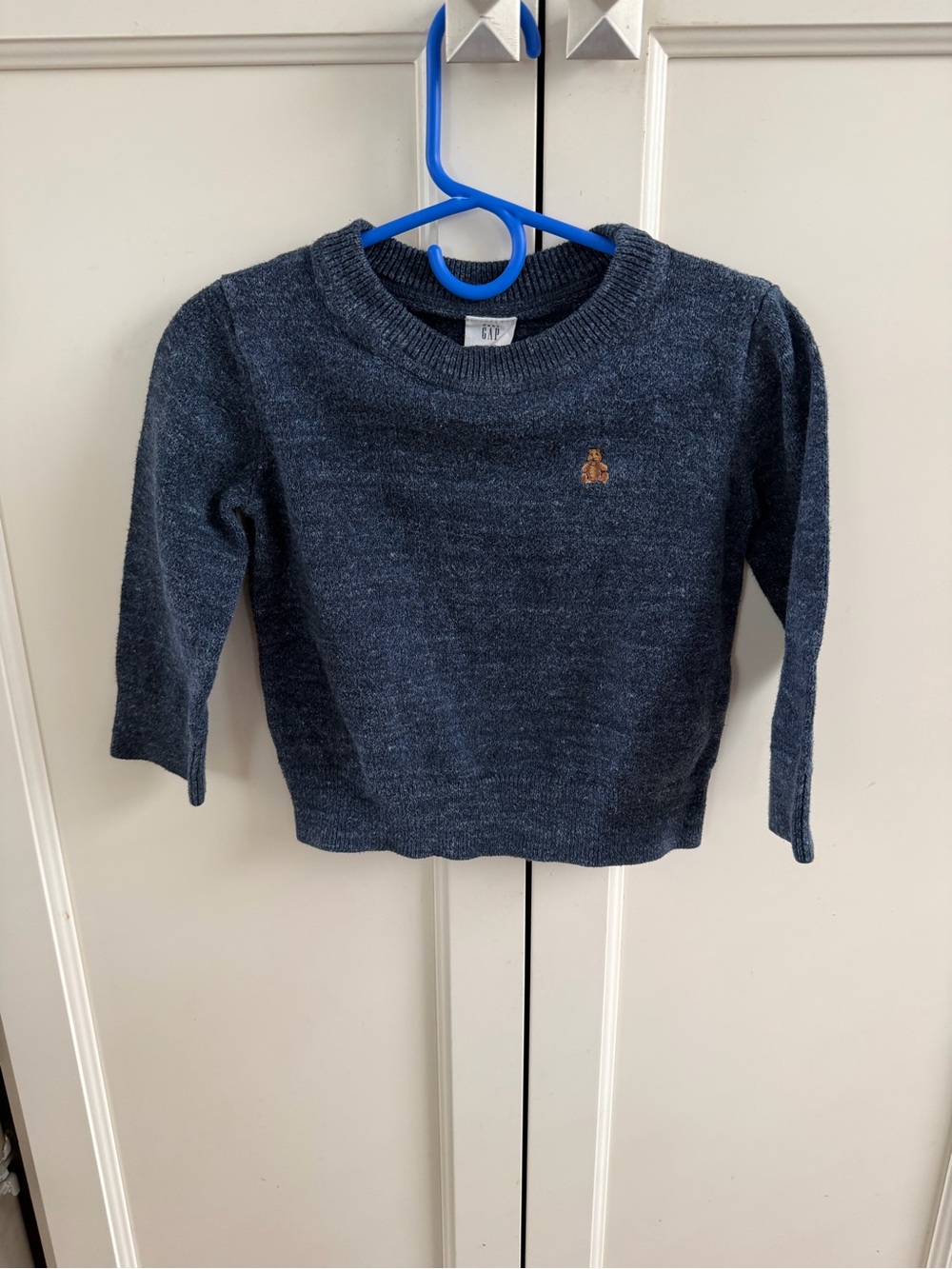 GAP 18-24m Navy Blue Kids Crewneck Sweater with Embroidered Logo